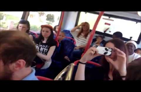 Brass on a Bus - The Brass Oompah Band Flashmob in Birmingham